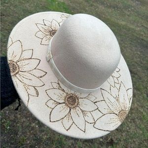 Custom wool sunflower hat